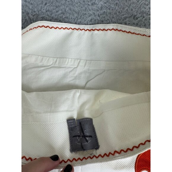 Vanessa Virginia Anthropologie Womens Skirt Sz 10 Red/White Abstract Hawaiian - Picture 4 of 11